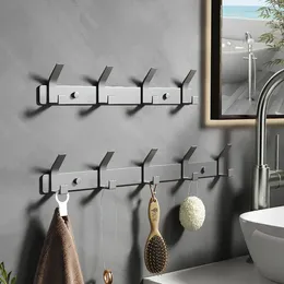 Hooks Aluminium Alloy Black Robe Wall Hook Towel For Bathroom Coat Hanger Kitchen Hardware Organiser Accessories