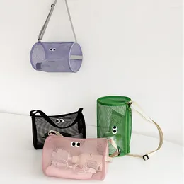 Storage Bags Mesh Washing Bag Outdoor Swimming Handbag Creative Shoulder Wall Hanging Supplies Protable Travel