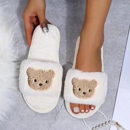 Slippers 059 DIY Design Women Home Solid Colour Open Toe Indoor Winter Flat Non-slip Leisure Interior Female Shoes