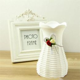 Vases Flower Basket Wall Mounted Hanging Vase White Wedding Dress Garden Storage Home Plant Decoration