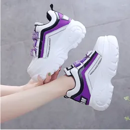 Fitness Shoes Sneakers Chunky Women 2024 Fashion Platform Ladies Brand Wedges Casual For Woman Leather Sports Dad 7cm