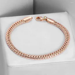 Link Bracelets Davieslee 8mm Mens Womens Bracelet Chain 585 Rose Gold Colour Braided Foxtail Fashion Jewellery Drop LCB07