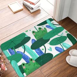 Carpets Frog Pet Lover Non-slip Doormat Lotus Leaf Bath Kitchen Mat Welcome Carpet Home Modern Decor