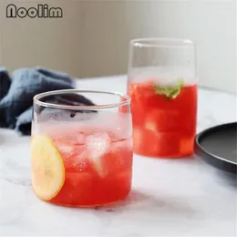 Cups Saucers Creative Transparent Glass Water Mug Simple Household Juice Milk Tea Cup Heat Resistant Office Teacups Drinkware