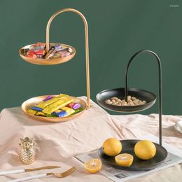 Hooks Nordic Golden Storage Tray Dessert Cake Snack Candy Plate Cosmetics Jewelry Rack Holder Wedding Party Table Organizer Decor