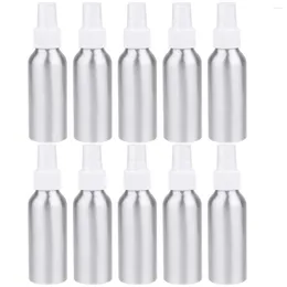 Storage Bottles 10PCS Aluminium Spray Refillable Container For Essential Oils Cleaning Products Or ( White )