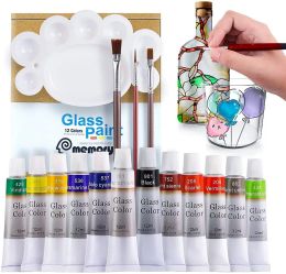 Paints 12ml 12 Colors Glass Paint Set Acrylic Pigments Drawing Tubes Set Artist Art Supplies