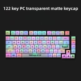 Accessories 82/122 Key PC Transparent Frosted Keycap Set White Cherry Height Backlit Matte Profile for MX Switch Gaming Mechanical Keyboard