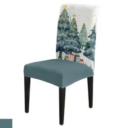 Chair Covers Christmas Tree Gift Box 4/6/8PCS Spandex Elastic Case For Wedding El Banquet Dining Room