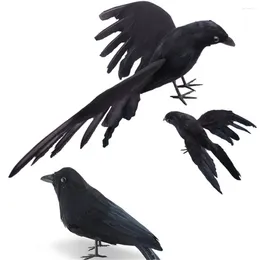 Party Decoration Ornaments Halloween Home Animal Scary Toys Fake Bird Simulation Black Crow Model