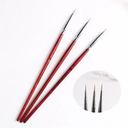 3pcs French Stripe Uil Art Liner Brush Conjunto de dicas 3D Linhas de linha Diy Desenho de caneta UV Gel Brushes pintando ferramentas de manicure caneta