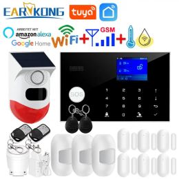Kits Wifi GSM Home Burglar Alarm System IOS Android Tuya Smart Life APP RFID Touch Keyboard 433MHz Wireless Sensor