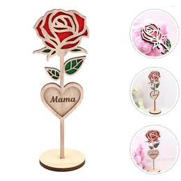 Party Decoration Rose Table Setting Wooden Mother's Day Gifts Roses Craft Centerpieces For Dining