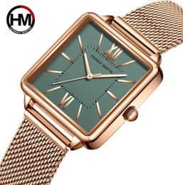 Moda HM Mulheres assistem Top Brand Luxury Ladies Bracelet Watch Waterspert Women039s Quartz Wristwatch Squates Stainless Square CLO1305228