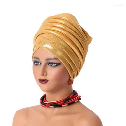 Ethnic Clothing Women's Head Wraps Muslim Headscarf Cap African India Hat Ready Hijab Bonnet Turbante Mujer Summer Breathable Shiny Turban