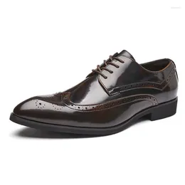 Dress Shoes High Quality Men Classic Brogue Carving Patent Leather Business Office Party Wedding Oxfords Formal Shoe