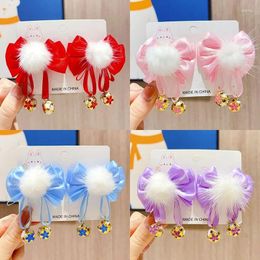 Hair Accessories Festival Hanfu Princess Headwear Children's Butterfly Knot Pair Clip Baby Plush Girl's