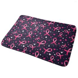 Carpets Pink Ribbons And Butterflies Breast Cancer Awareness Pattern Entrance Door Mat Bath Rug Ribbon