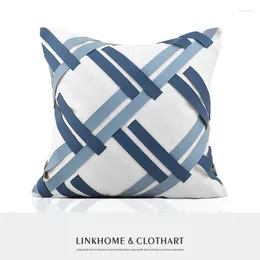 Pillow Light Luxury Cover Case 45x45cm Blue Knitted Decorative Outdoor Pillows For Sofa Living Room Chair Waist