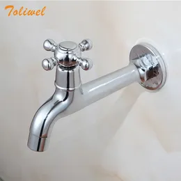 Bathroom Sink Faucets Chrome Basin Faucet Wall Mounted Cold Water Bathtub Vessel Mop Pool Tap