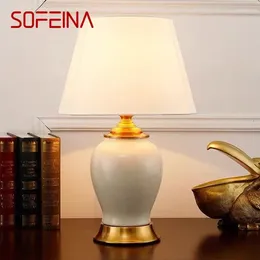 Table Lamps SOFEINA Contemporary Ceramics Lamp American Style Living Room Bedroom Bedside Desk Light El Engineering Decorative