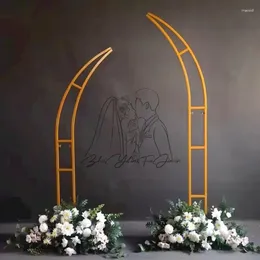 Party Decoration Wedding Arch Stand Iron Horn Gate Flower Rack For Stage Background DIY Site Layout Props White Gold Black