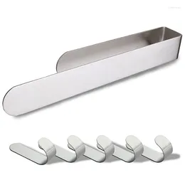 Bath Accessory Set Bathroom Hardware 304 Thicken Stainless Steel- Towel Rack No Punching Glue 15 Inch Bar 5 Hook