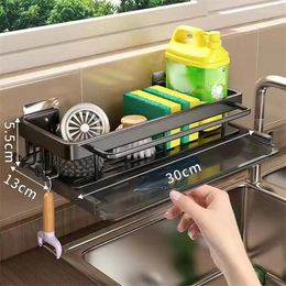 Kitchen Storage Holder Shampoo Drain Soap Basket Sponge Sink Organiser Towel Rack Drainer Bathroom Hanging Aluminium Shelf