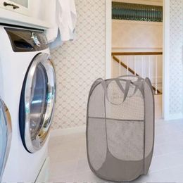 Laundry Bags Hamper Foldable Clothes Mesh Breathable Home Sundries Folding Basket Useful For Household