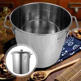 Double Boilers Stainless Steel Pot Soup Pots With Lids Large Stock Storage Stockpot Rice Bucket