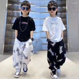 Clothing Sets Boys Clothes Summer Short Sleeve T-Shirt Loose Pants 2PCS Hip Hop Kids Children Outfits Teenage 8 10 12 14 Years