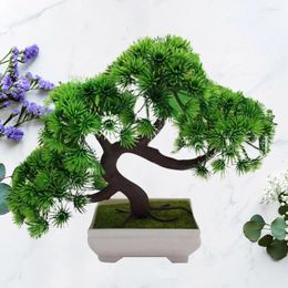 Decorative Flowers Simulated Plant Pot Bonsai Guest-Greeting Pine Simulation Guests Desktop Green Potted