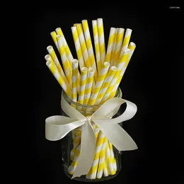 Disposable Cups Straws Paper Mix-Colors Degradable Striped Straw Coffee Milk Tea Drinking For Wedding Birthday Supplies