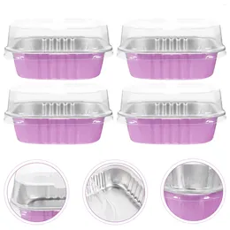 Take Out Containers 20 Sets Aluminum Foil Cake Box Wrapper Paper Cup Baking Container Pudding Liner Cupcake Supplies Pan Liners Boxes