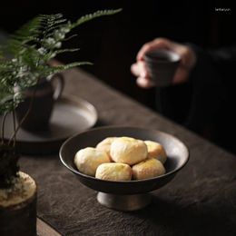 Tea Trays Gilding Ceramic Cake Tray Retro Japanese Style Set Ceremony Table Fruit Plate Snack Dish