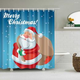 Shower Curtains Happy Holidays Merry Christmas Santa Claus Snowman Bathroom Curtain Frabic Waterproof Polyester Bath