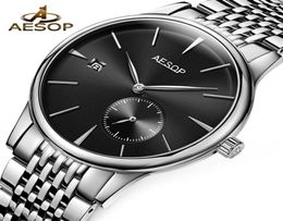 Aesop Watch Men Automatic Mechanical Watch Sapphire Crystal Thin Wrist Wristwatch Minimalist Male Clock Men Relogio Masculino307D7833077