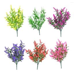 Decorative Flowers 12 Pieces Artificial Flower Fake Plant Bouquet Indoor Outdoor Garden Pink