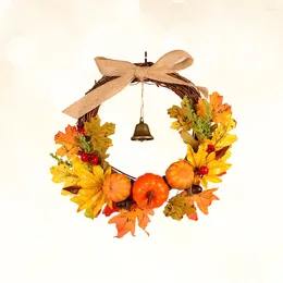 Decorative Flowers Thanksgiving Fall Door Wreath Artificial Wall Sign Autumn Berry Harvest For Home Room Window Party