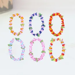 Decorative Flowers 6 Pcs Flower Necklace Hawaiian Leis Garland Accessories Luau Banquet Costume