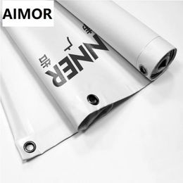 AIMOR Advertising Customization Banner Outdoor Spray Cloth DIY Advertising Background Print Pvc Viny Waterproof Sunscreen 240326