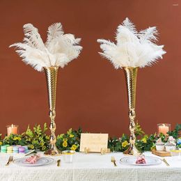 Party Decoration 10pcs )H 60cm/50cm/70cm/80cm/100cm) Wedding Supplies Gold Metal No Crystal Flower Stand Table Centrepiece 688