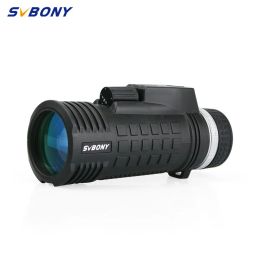 Telescopes Svbony Sv42 Monocular Telescope Builtin Compass Rangefinder, 8x42 Monocular Compact Monocular, Single Hand Focus for Birdwatch