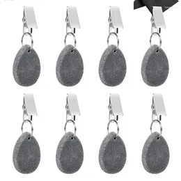Table Cloth 8PCS Tablecloth Weights Hangers Stone Teardrop Cover With Metal Clip Pendant