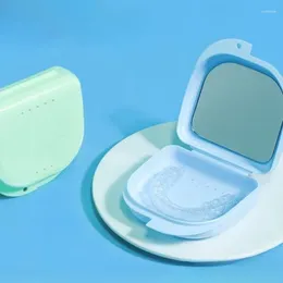 Storage Boxes Retainer Case With Mirror Mouth Guard Orthodontic Dental Box Denture Container Convenient And Odorless.