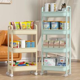 Kitchen Storage HOOKI Official Trolley Bathroom Shelf Multi-Layer Floor Toilet Mobile Narrow Bedside Rack Wholesale