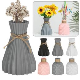 Vases Creative European Wedding Modern Plastic Anti-ceramic Flower Vase Simplicity Basket Arrangement Rattan-like