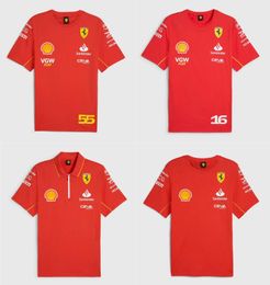 Men's 2023 24 25 f1 team T-shirt polo suit four seasons Formula One red racing suit official custom