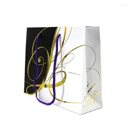 Gift Wrap Elegant Luxury Custom Logo Printing Heart Shape Shopping Paper Bag With Rope Handle Customize Promotional Reusable