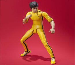 Bruce Lee Action Figure Toys PVC Collection 75th Anniversary Edition Yellow Clothes Model Decoration Gifts for Kids LI xiaolong5669695